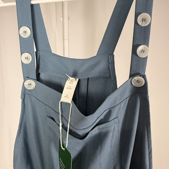 Halara Women's Wide Leg Adjustable Strap Waffle Casual Overalls Blue Size M NWT - Picture 5 of 7